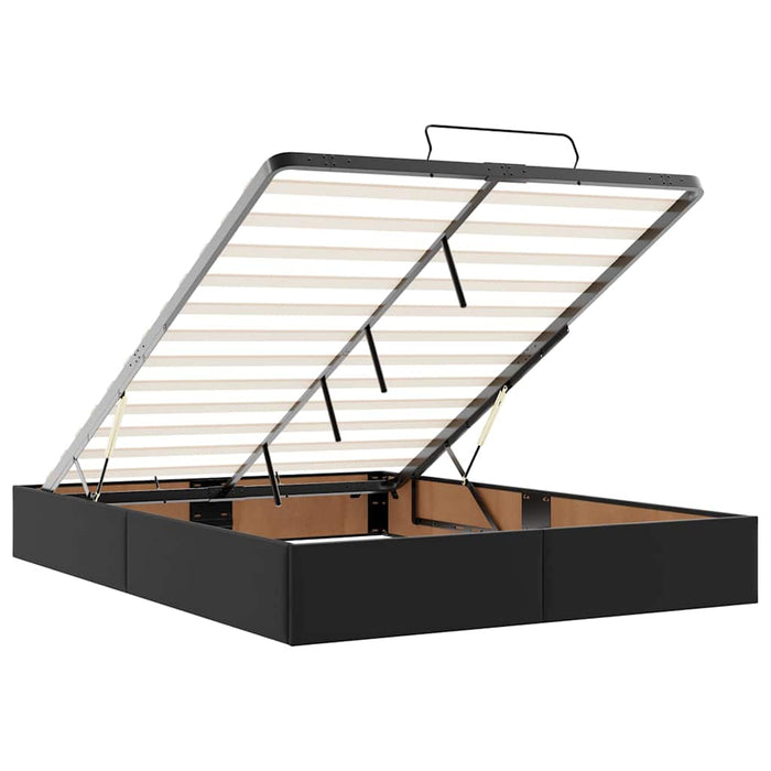 Pat otoman cu saltele și LEDs, negru 140x190cm, piele ecologică WALTI