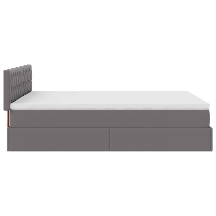 Pat otoman cu saltele și LEDs, gri, 140x190cm, piele ecologică - WALTI WALTI