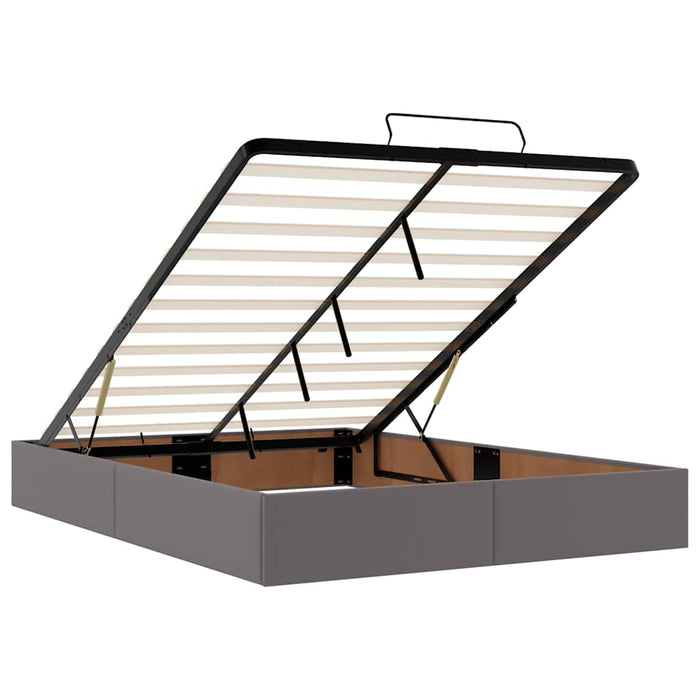 Pat otoman cu saltele și LEDs, gri, 140x190cm, piele ecologică - WALTI WALTI