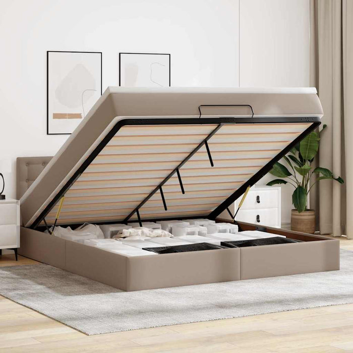 Pat otoman cu saltele și LEDs, 160x200cm, piele ecologică WALTI