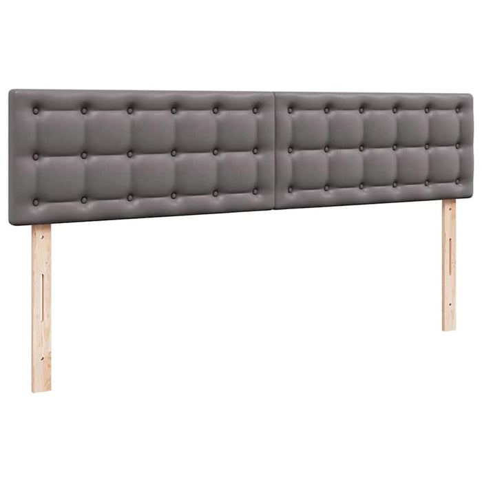 Pat otoman cu saltele și LEDs, gri, 180x200cm, piele ecologică - WALTI WALTI