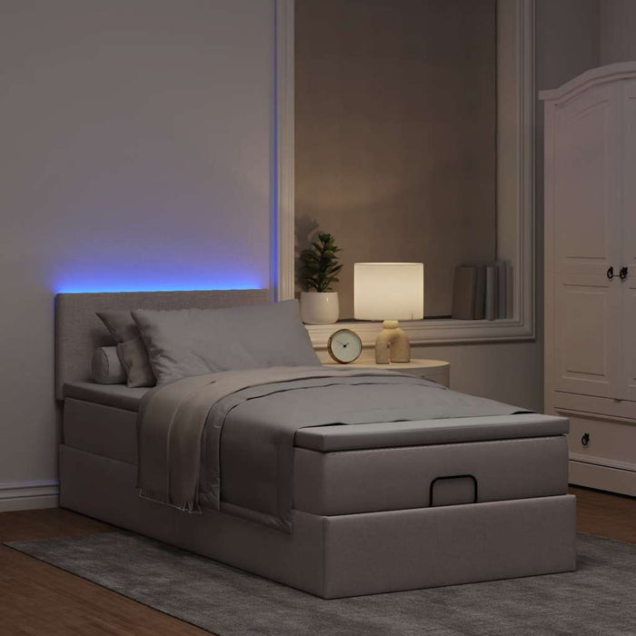 Cadru de pat otoman cu saltea Taupe 80x200cm Material - WALTI WALTI