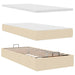 Cadru de pat otoman cu saltea crem 80x200cm stofa - WALTI WALTI
