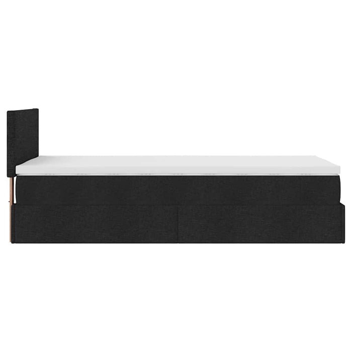 Pat otoman cu saltea negru 100x200 cm stofa - WALTI WALTI