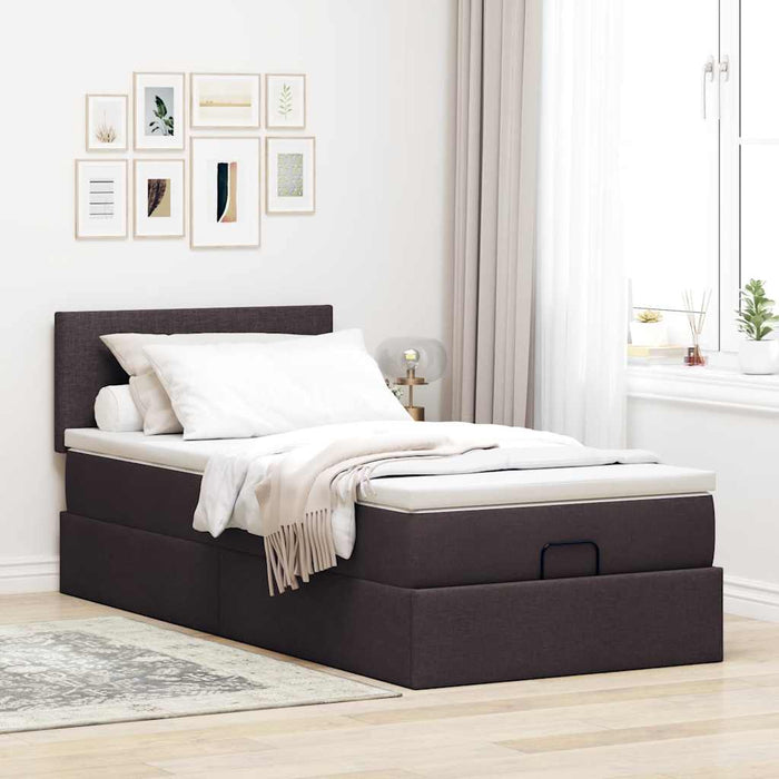 Pat otoman cu saltea țesătură maro închis 100x200 cm - WALTI WALTI