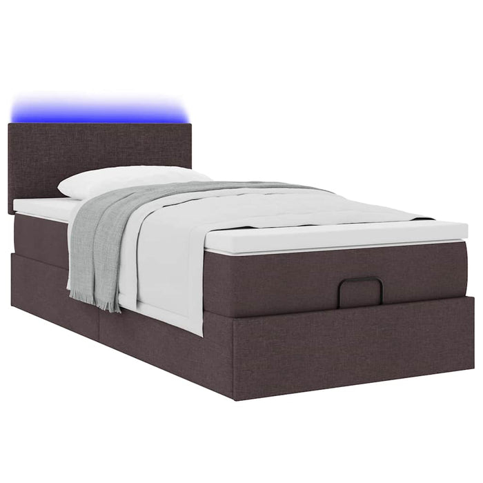 Pat otoman cu saltea țesătură maro închis 100x200 cm - WALTI WALTI