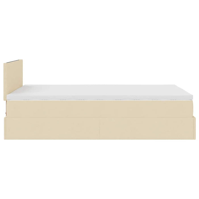 Cadru de pat otoman cu saltea crem 120x200cm stofa - WALTI WALTI