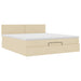Cadru de pat otoman cu saltea crem 160x200cm stofa - WALTI WALTI