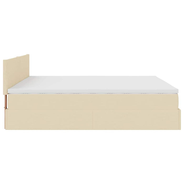 Cadru de pat otoman cu saltea crem 160x200cm stofa - WALTI WALTI