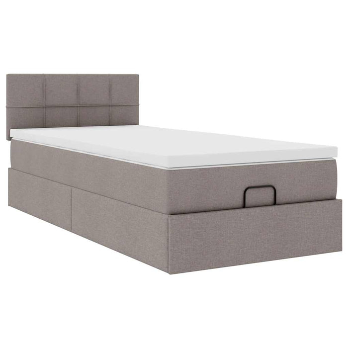 Cadru de pat otoman cu saltea Taupe 80x200cm Material - WALTI WALTI
