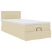 Cadru de pat otoman cu saltea crem 80x200cm stofa - WALTI WALTI