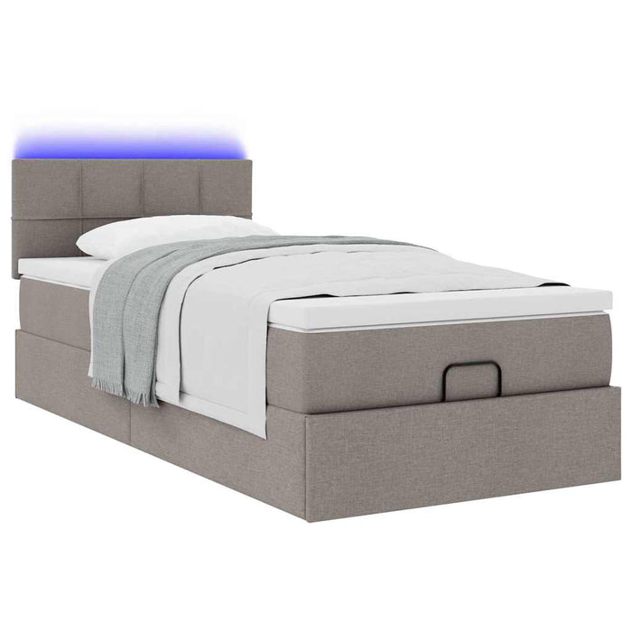 Pat otoman cu saltea Taupe 100x200 cm Stofa - WALTI WALTI