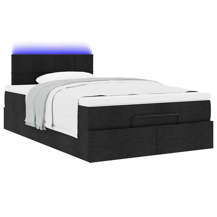 Pat otoman cu saltea și LED-uri, negru, 120x190 cm, textil - WALTI WALTI