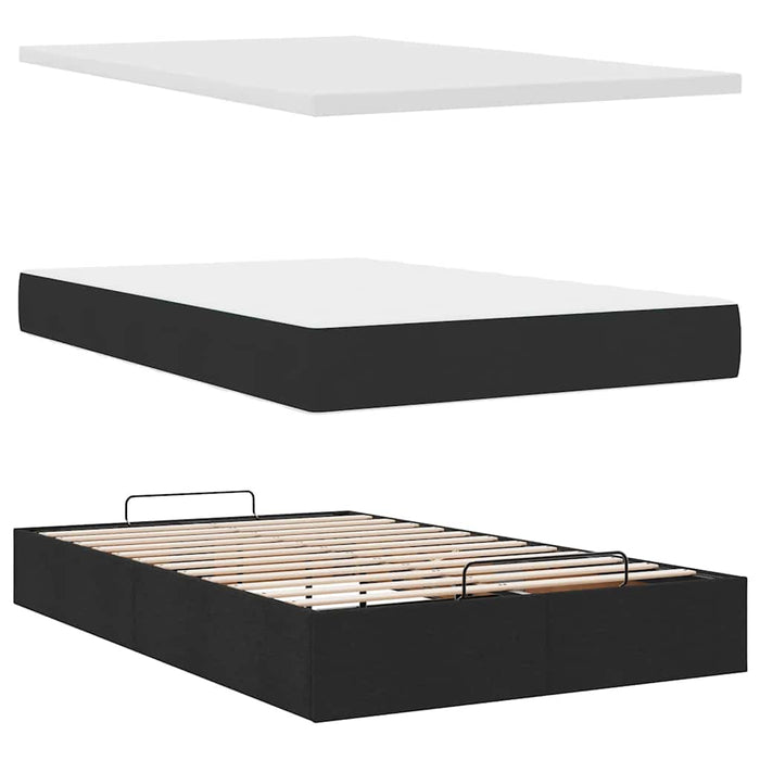 Pat otoman cu saltea negru 120x200 cm stofa - WALTI WALTI