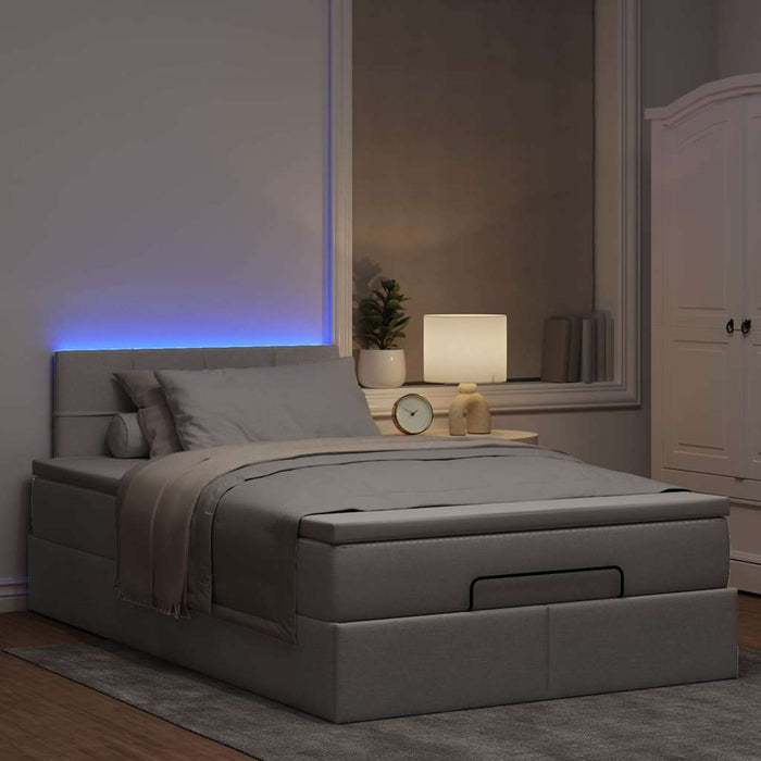 Cadru de pat otoman cu saltea Taupe 120x200cm Material - WALTI WALTI