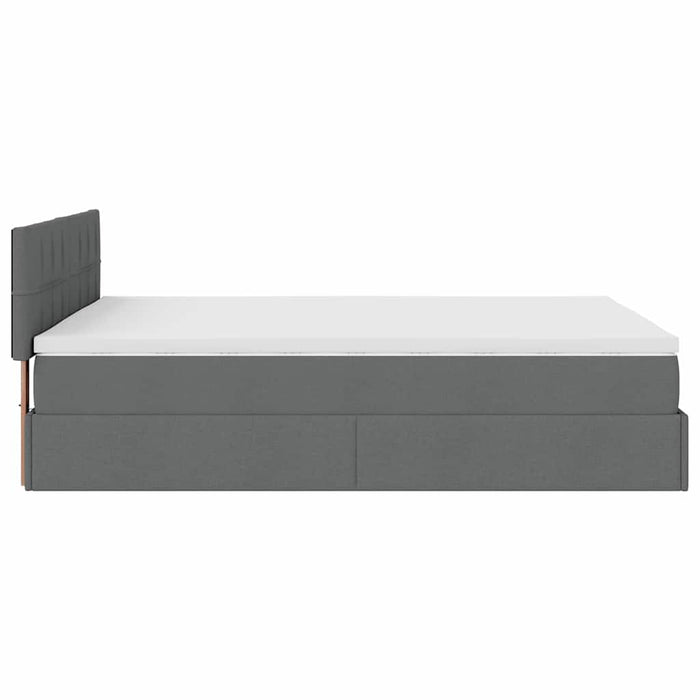 Pat otoman cu saltea și LED-uri țesătură gri închis 140x200 cm - WALTI WALTI