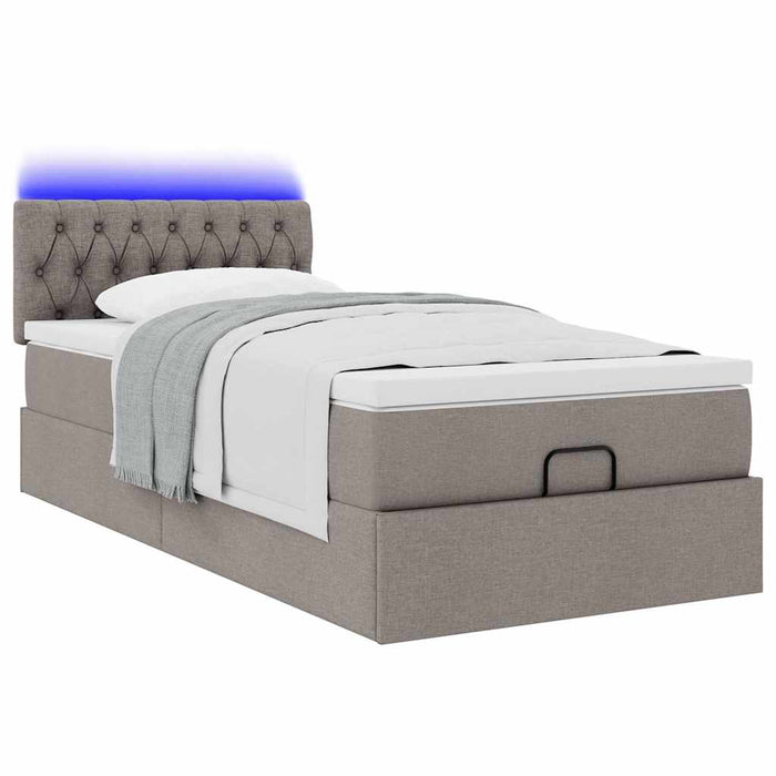 Cadru de pat otoman cu saltea Taupe 90x190cm Material - WALTI WALTI