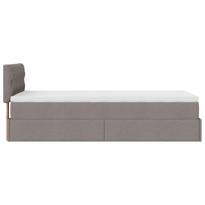Pat otoman cu saltea Taupe 100x200 cm Stofa WALTI