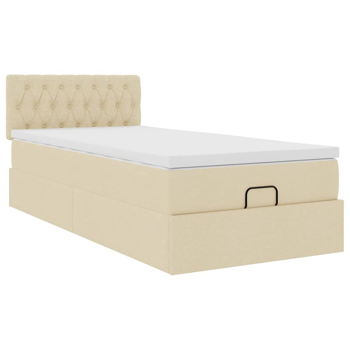 Pat otoman cu saltea crem 100x200 cm stofa - WALTI WALTI