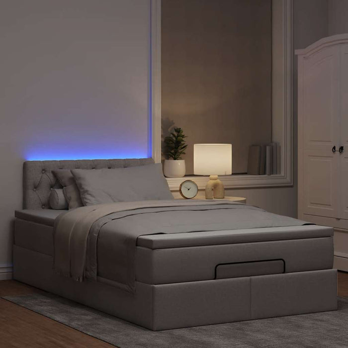 Cadru de pat otoman cu saltea Taupe 120x200cm Material - WALTI WALTI
