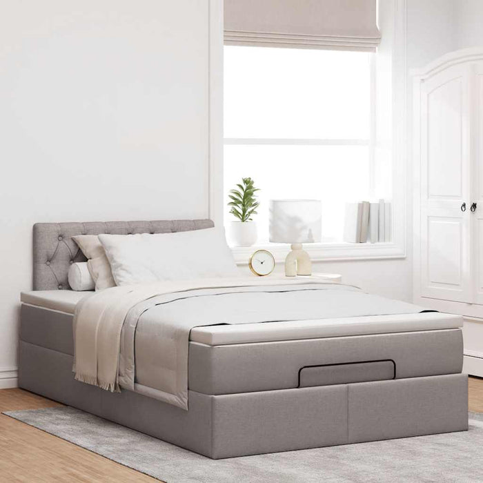 Cadru de pat otoman cu saltea Taupe 120x200cm Material - WALTI WALTI
