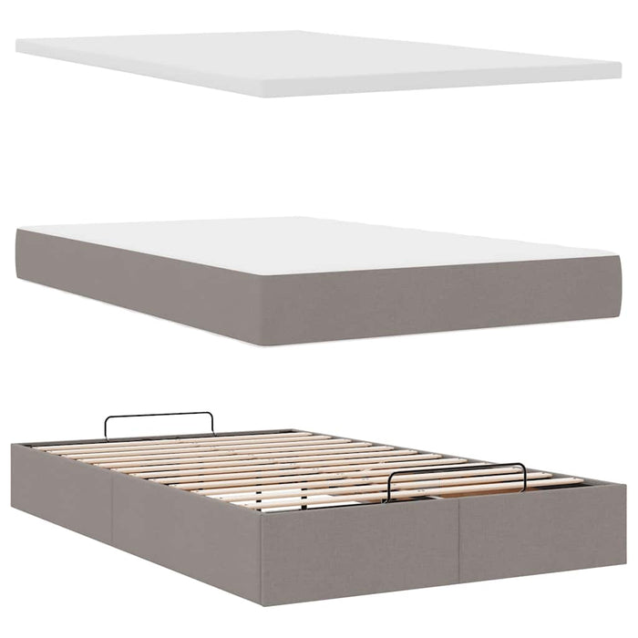 Cadru de pat otoman cu saltea Taupe 120x200cm Material - WALTI WALTI