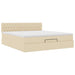 Cadru de pat otoman cu saltea crem 160x200cm stofa - WALTI WALTI