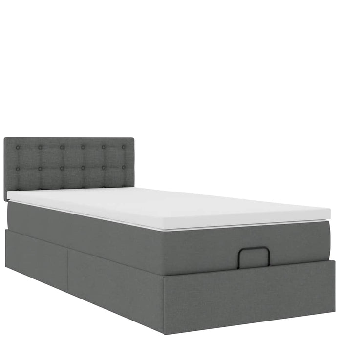 Pat otoman cu saltea și LED-uri, gri închis, 80x200cm, textil - WALTI WALTI