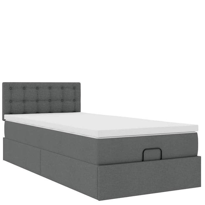 Pat otoman cu saltea și LED-uri, gri închis, 90x200 cm, textil - WALTI WALTI