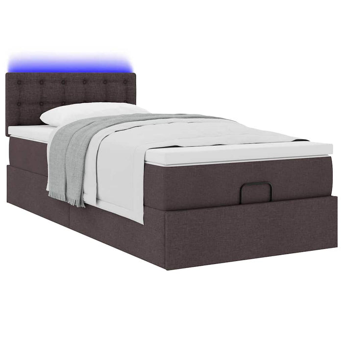 Pat otoman cu saltea țesătură maro închis 100x200 cm - WALTI WALTI