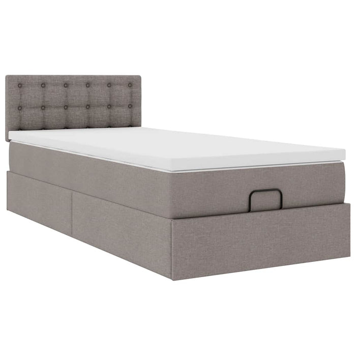 Pat otoman cu saltea Taupe 100x200 cm Stofa WALTI