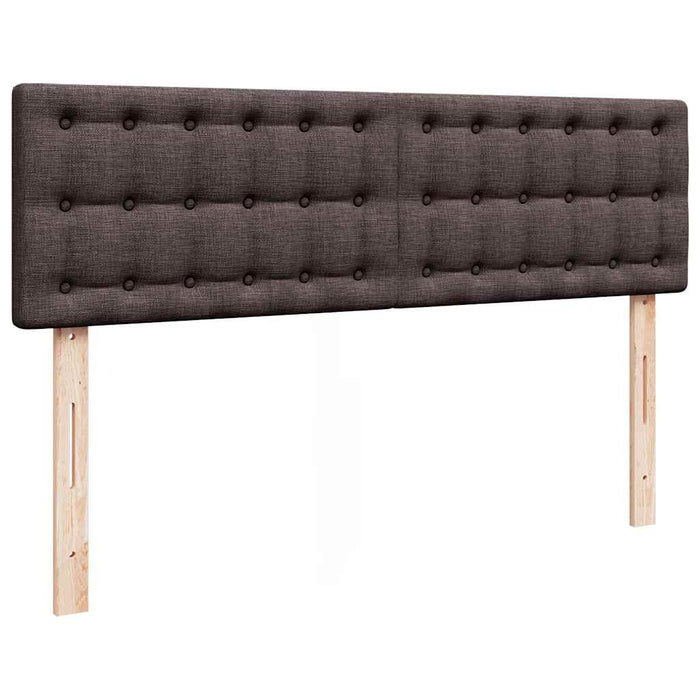 Cadru de pat otoman cu saltea țesătură maro închis 140x200 cm WALTI