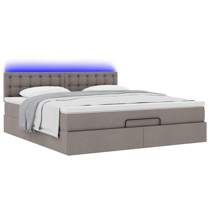 Cadru de pat otoman cu saltea Taupe 160x200cm Material WALTI