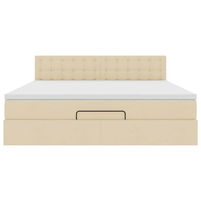 Cadru de pat otoman cu saltea crem 160x200cm stofa - WALTI WALTI