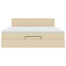 Cadru de pat otoman cu saltea crem 160x200cm stofa - WALTI WALTI