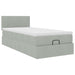 Cadru de pat otoman cu saltea Gri deschis 80x200cm catifea - WALTI WALTI