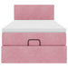 Cadru de pat otoman cu saltea, catifea roz 90x200cm - WALTI WALTI