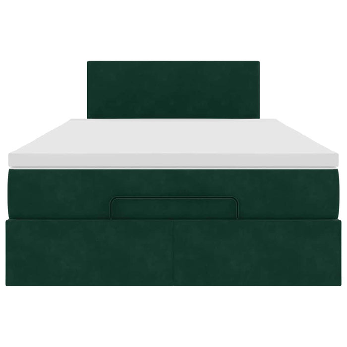 Cadru de pat otoman cu saltea verde închis 120x200cm catifea - WALTI WALTI