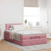 Cadru de pat otoman cu saltea, catifea roz 120x200cm - WALTI WALTI