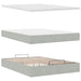 Cadru de pat otoman cu saltea Gri deschis 140x190cm catifea - WALTI WALTI