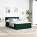 Cadru de pat otoman cu saltea verde închis 140x190cm catifea - WALTI WALTI