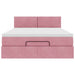 Cadru de pat otoman cu saltea roz 140x190cm catifea - WALTI WALTI