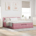 Cadru de pat otoman cu saltea roz 160x200cm catifea - WALTI WALTI