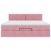 Cadru de pat otoman cu saltea roz 160x200cm catifea - WALTI WALTI
