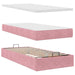 Cadru de pat otoman cu saltea roz 100x200cm catifea - WALTI WALTI