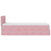 Cadru de pat otoman cu saltea roz 100x200cm catifea - WALTI WALTI