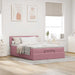 Cadru de pat otoman cu saltea roz 140x190cm catifea - WALTI WALTI