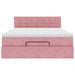Cadru de pat otoman cu saltea roz 140x190cm catifea - WALTI WALTI