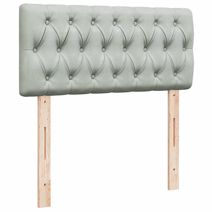 Cadru de pat otoman cu saltea Gri deschis 90x200cm catifea - WALTI WALTI