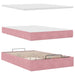 Cadru de pat otoman cu saltea, catifea roz 120x200cm - WALTI WALTI